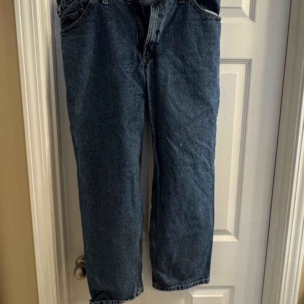 Relaxed Fit Blue Denim Jeans with Faded Detailing
